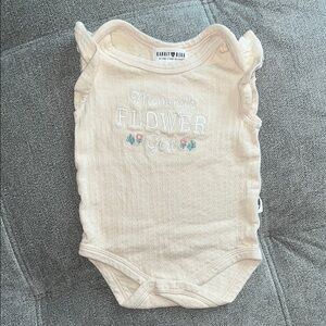 Rabbit + Bear Ruffle Sleeve Embroidered Onesie “Mommy’s Flower Girl”